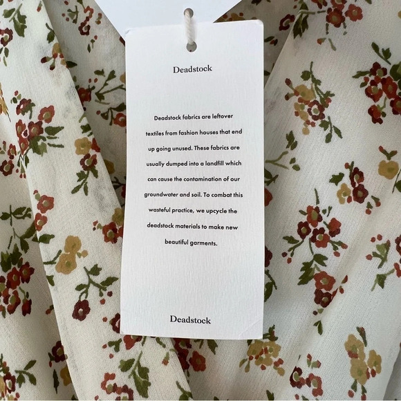 Gracemade Boho Ditsy Floral Long Sleeve Wrap Maxi Dress Cream Red Cottagecore - Picture 3 of 7